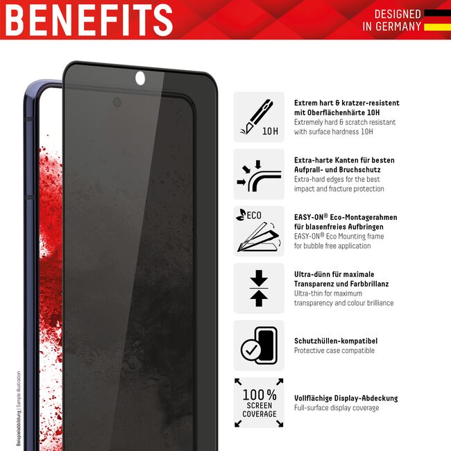 Folie sticla premium Samsung Galaxy S21 Ultra 5G Displex Real Glass Privacy Full Cover 3D 10H cu aplicator, negru