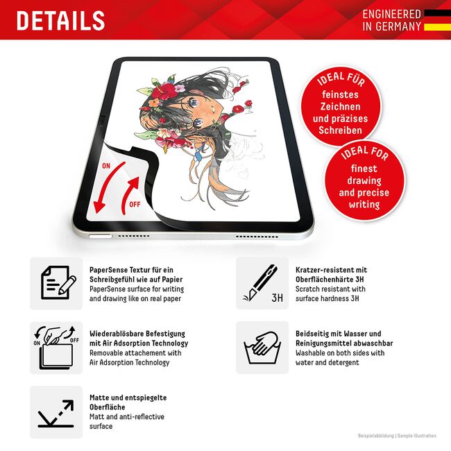 Folie mata premium iPad 9 / 8 / 7 10.2" Displex Tablet PaperSense, negru