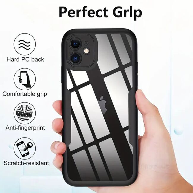 Pachet 360: Husa cu folie integrata pentru iPhone 11 Cover360 fata spate - negru / transparent