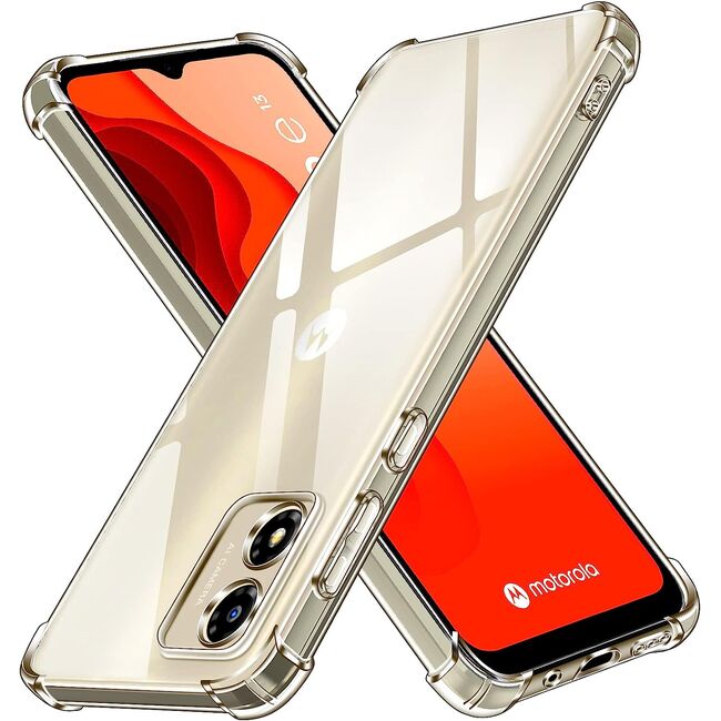 Pachet 360: Folie din sticla + Husa pentru Motorola Moto E13 Anti-Shock 1.5mm, transparent