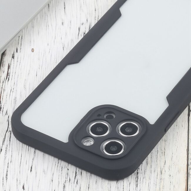 Pachet 360: Husa cu folie integrata pentru iPhone 12 Pro Cover360 fata spate - negru / transparent