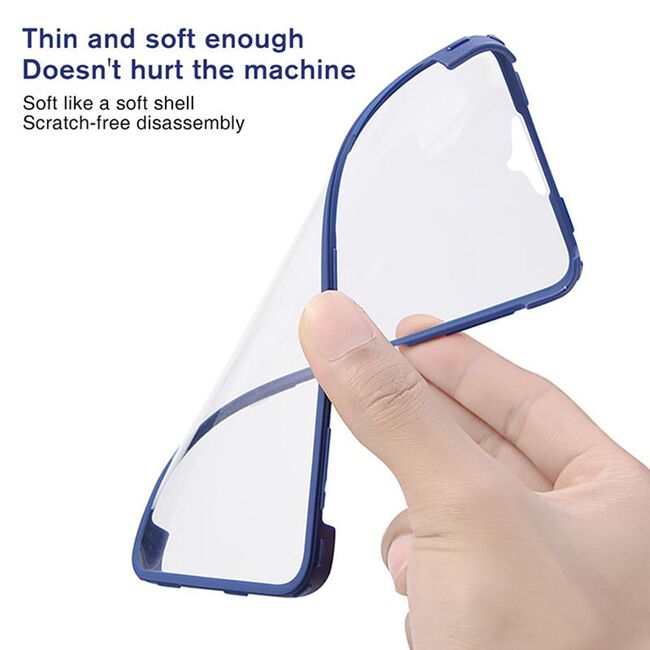 Pachet 360: Husa cu folie integrata pentru iPhone 14 Pro Cover360 fata spate - negru / transparent