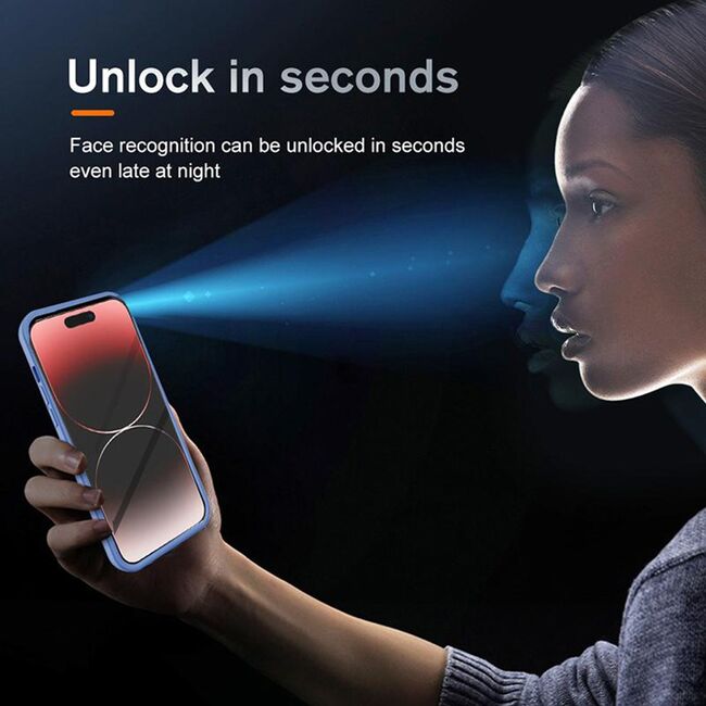 Pachet 360: Husa cu folie integrata pentru iPhone 14 Pro Cover360 fata spate - negru / transparent