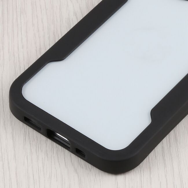Pachet 360: Husa cu folie integrata pentru iPhone 15 Plus Cover360 fata spate - negru / transparent