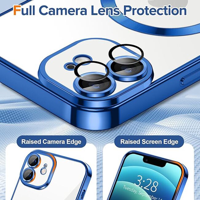 Husa pentru iPhone 12 cu MagSafe si protectie pentru lentile anti-shock 1.5 mm - deep blue