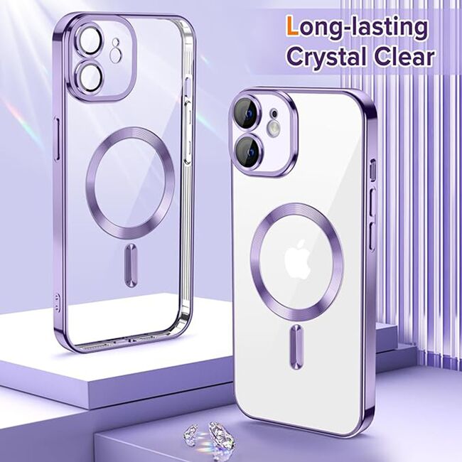 Husa pentru iPhone 12 cu MagSafe si protectie pentru lentile anti-shock 1.5 mm - light purple