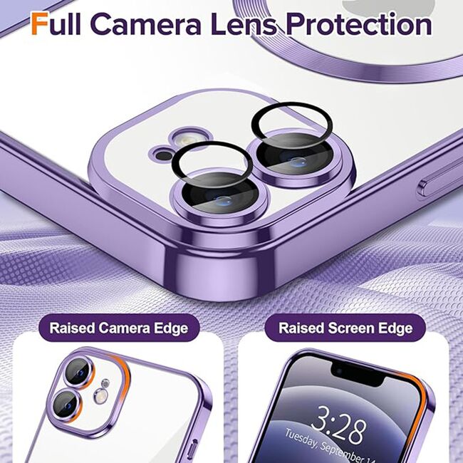 Husa pentru iPhone 12 cu MagSafe si protectie pentru lentile anti-shock 1.5 mm - light purple