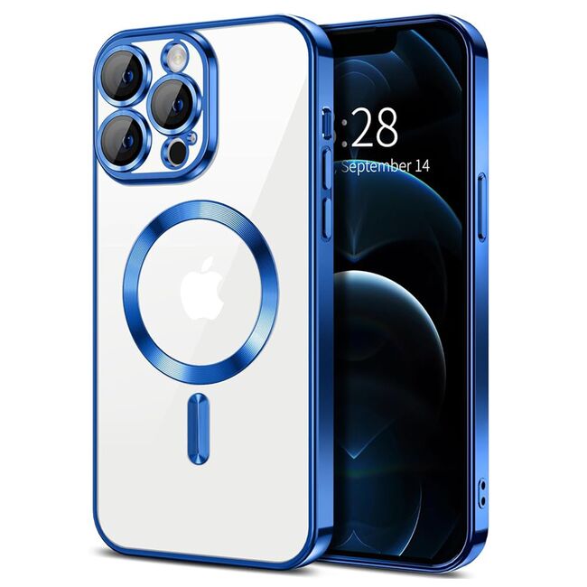 Husa pentru  iPhone 12 Pro cu MagSafe si protectie pentru lentile anti-shock 1.5 mm - albastru