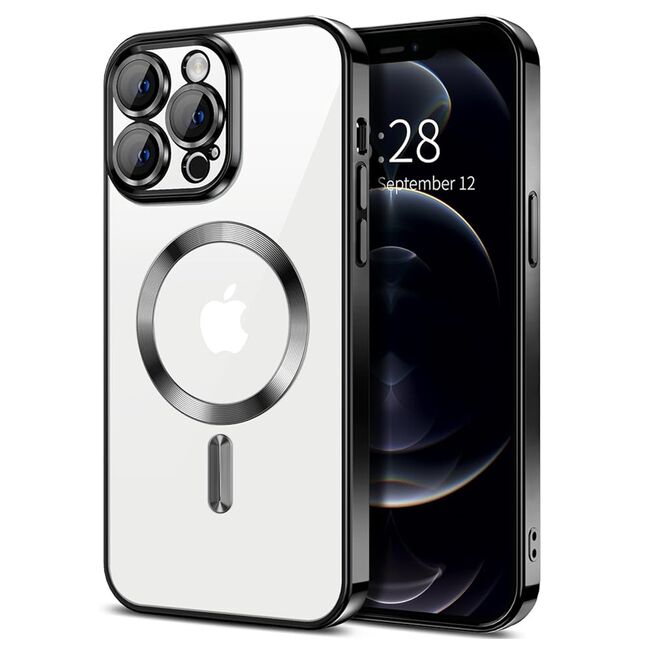 Husa pentru  iPhone 12 Pro Max cu MagSafe si protectie pentru lentile anti-shock 1.5 mm - negru