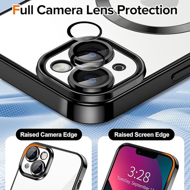 Husa pentru iPhone 13 cu MagSafe si protectie pentru lentile anti-shock 1.5 mm - negru