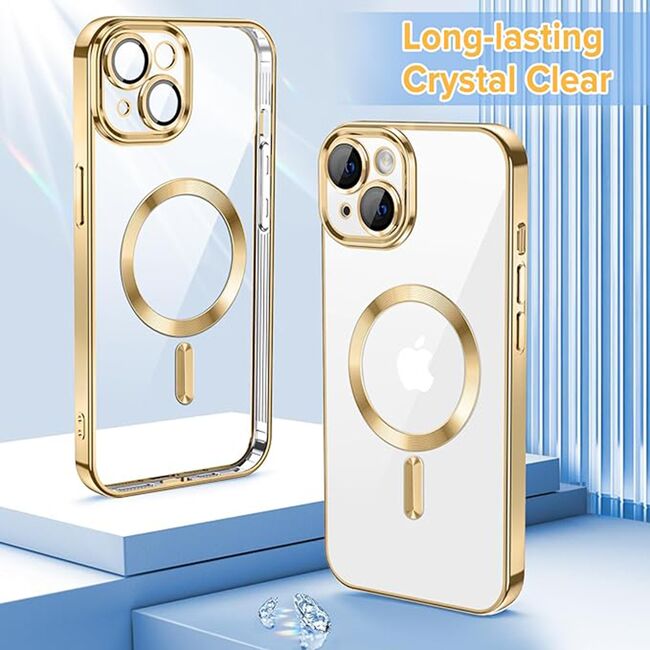 Husa pentru iPhone 13 cu MagSafe si protectie pentru lentile anti-shock 1.5 mm - gold