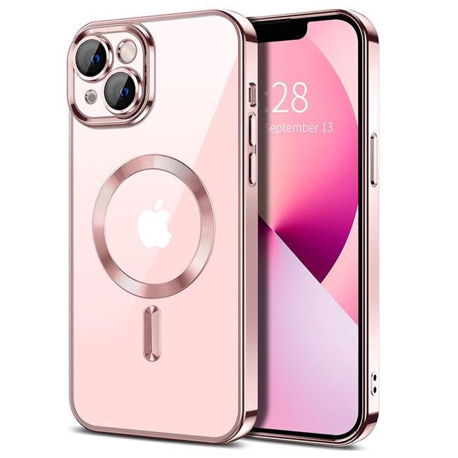 Husa pentru iPhone 13 cu MagSafe si protectie pentru lentile anti-shock 1.5 mm - pink
