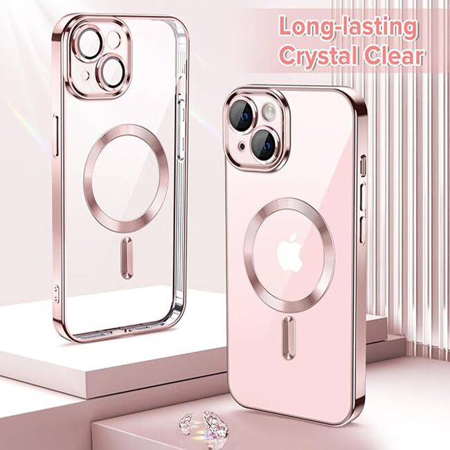 Husa pentru iPhone 13 cu MagSafe si protectie pentru lentile anti-shock 1.5 mm - pink