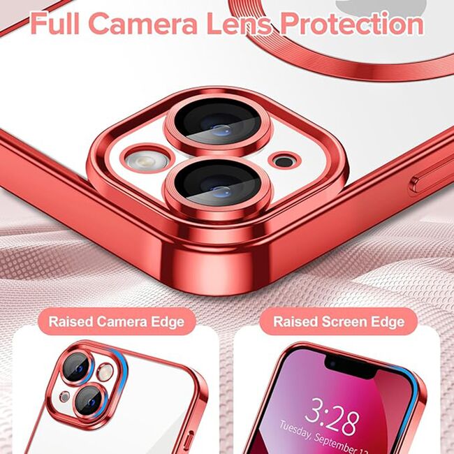 Husa pentru iPhone 13 cu MagSafe si protectie pentru lentile anti-shock 1.5 mm - rosu