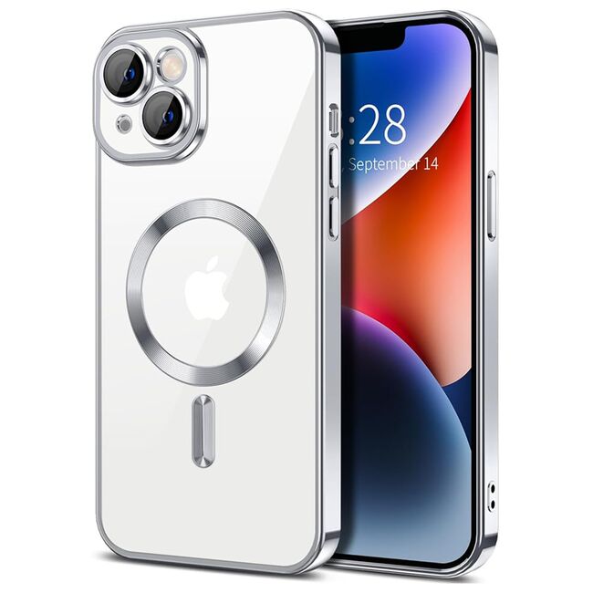 Husa pentru iPhone 14 cu MagSafe si protectie pentru lentile anti-shock 1.5 mm - silver