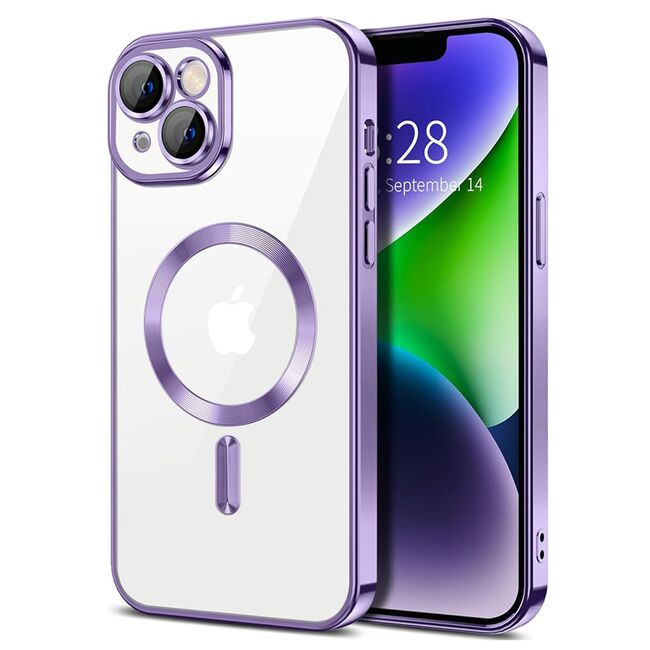 Husa pentru  iPhone 14 Plus cu MagSafe si protectie pentru lentile anti-shock 1.5 mm - mov