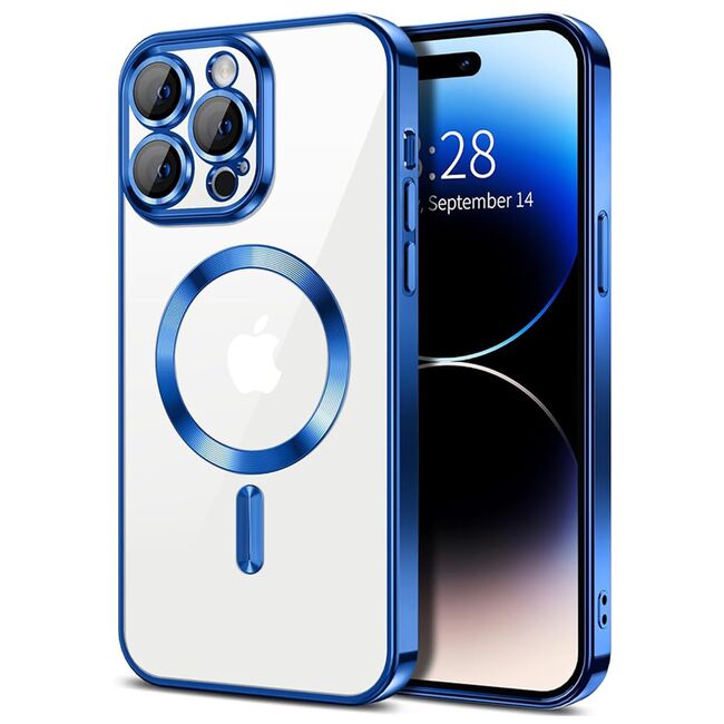 Husa pentru  iPhone 14 Pro Max cu MagSafe si protectie pentru lentile anti-shock 1.5 mm - albastru