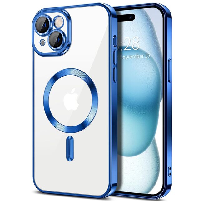 Husa pentru iPhone 15 cu MagSafe si protectie pentru lentile anti-shock 1.5 mm - deep blue