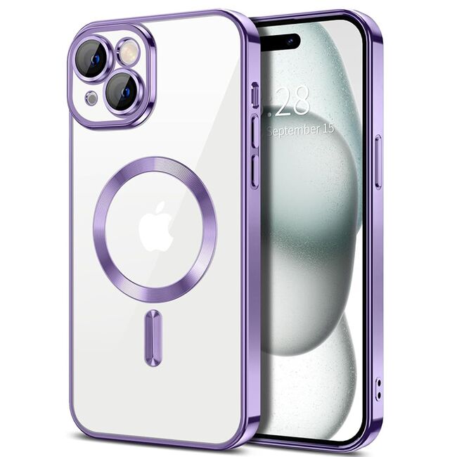 Husa pentru  iPhone 15 Plus cu MagSafe si protectie pentru lentile anti-shock 1.5 mm - mov