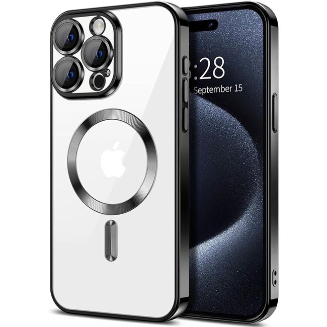 Husa pentru iPhone 15 Pro cu MagSafe si protectie pentru lentile anti-shock 1.5 mm - negru
