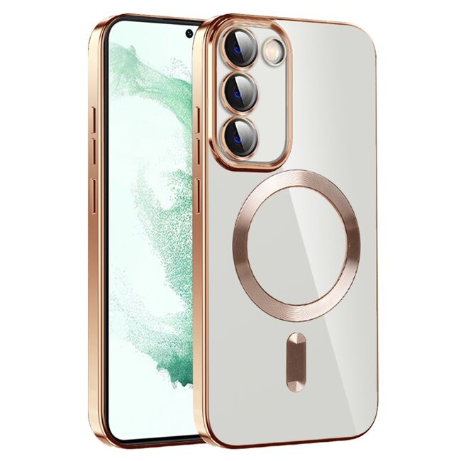 Husa pentru Samsung Galaxy S21 cu MagSafe si protectie pentru lentile anti-shock 1.5 mm - gold