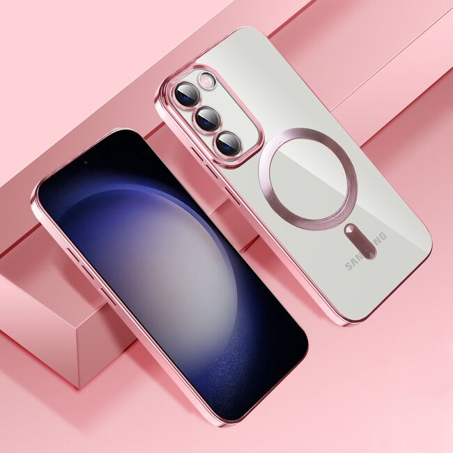 Husa pentru Samsung Galaxy S21 Plus cu MagSafe si protectie pentru lentile anti-shock 1.5 mm - pink