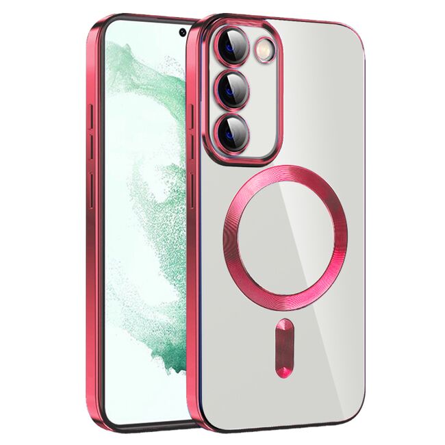 Husa pentru Samsung Galaxy S21 Plus cu MagSafe si protectie pentru lentile anti-shock 1.5 mm - rosu