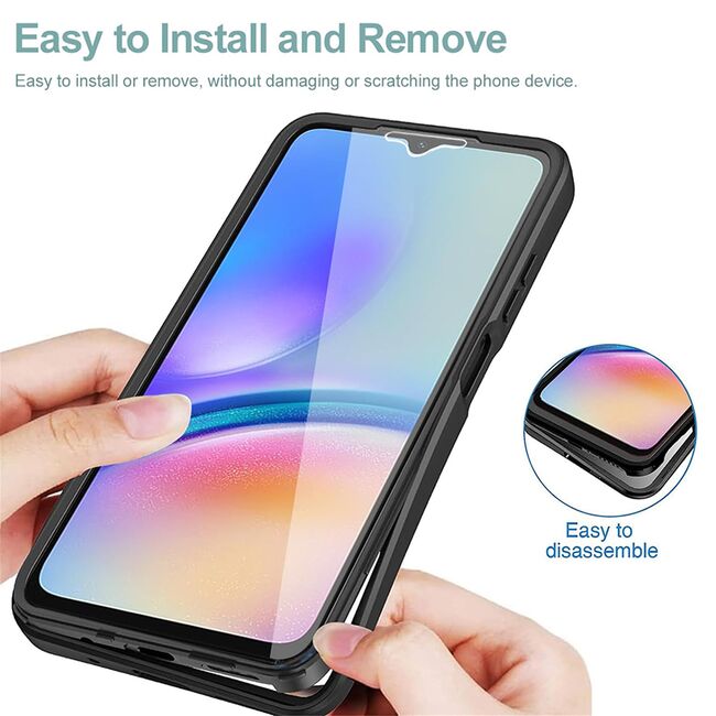Pachet 360: Husa cu folie integrata pentru Samsung Galaxy A05s Cover360 fata / spate - mov