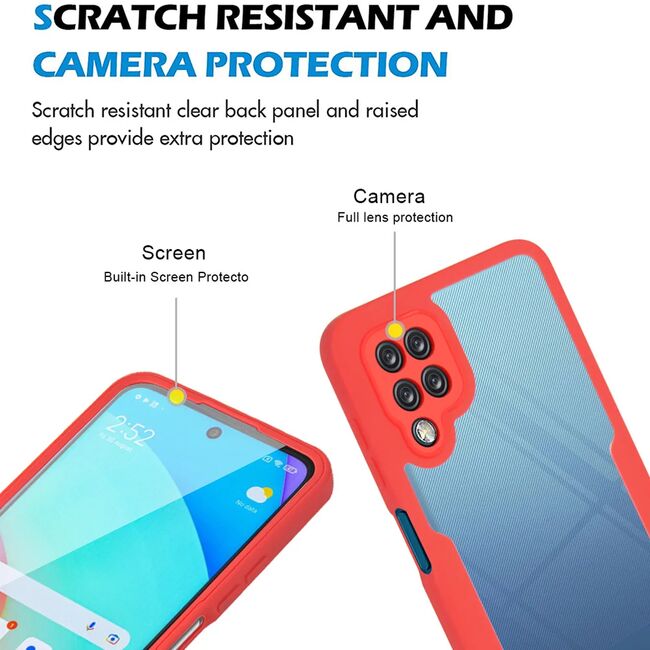 Pachet 360: Husa cu folie integrata pentru Samsung Galaxy A12 Cover360 fata / spate - negru