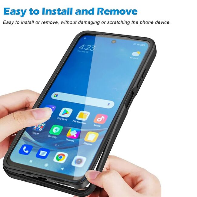 Pachet 360: Husa cu folie integrata pentru Samsung Galaxy A12 Cover360 fata / spate - blue