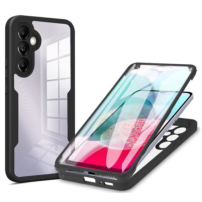 Pachet 360: Husa cu folie integrata pentru Samsung Galaxy A14 Cover360 fata / spate - negru