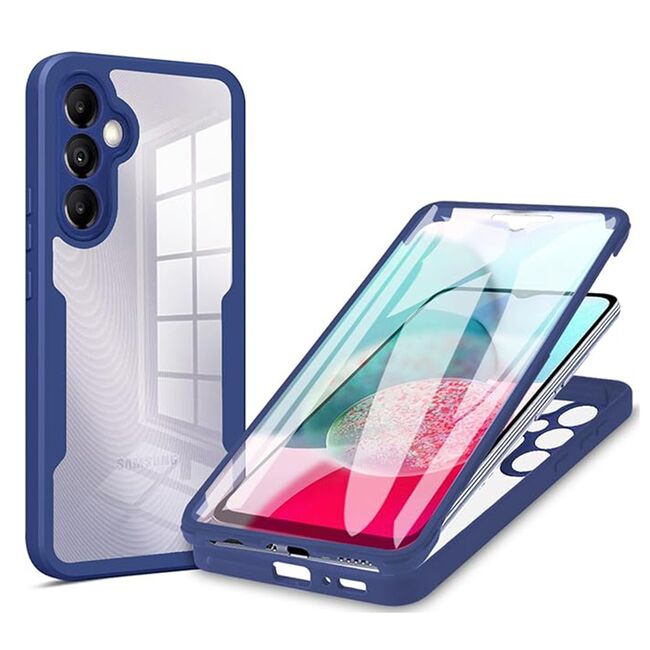 Pachet 360: Husa cu folie integrata pentru Samsung Galaxy A14 Cover360 fata / spate - blue