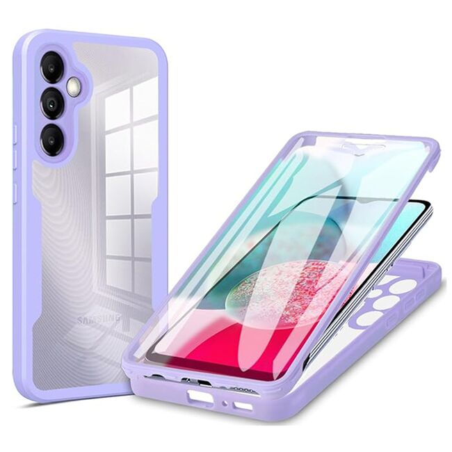 Pachet 360: Husa cu folie integrata pentru Samsung Galaxy A14 Cover360 fata / spate - mov