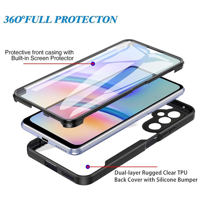 Pachet 360: Husa cu folie integrata pentru Samsung Galaxy A34 Cover360 fata / spate - blue
