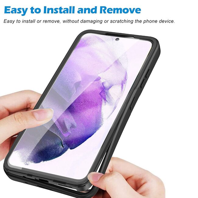 Pachet 360: Husa cu folie integrata pentru Samsung Galaxy S23 Cover360 fata / spate - negru