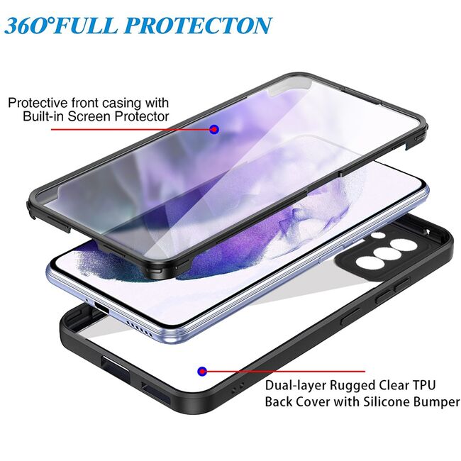 Pachet 360: Husa cu folie integrata pentru Samsung Galaxy S23 Cover360 fata / spate - negru