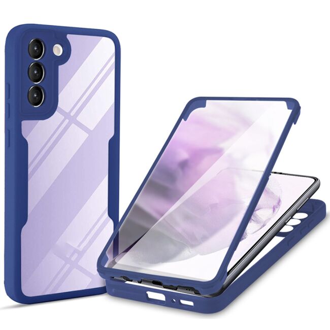 Pachet 360: Husa cu folie integrata pentru Samsung Galaxy S23 Cover360 fata / spate - blue