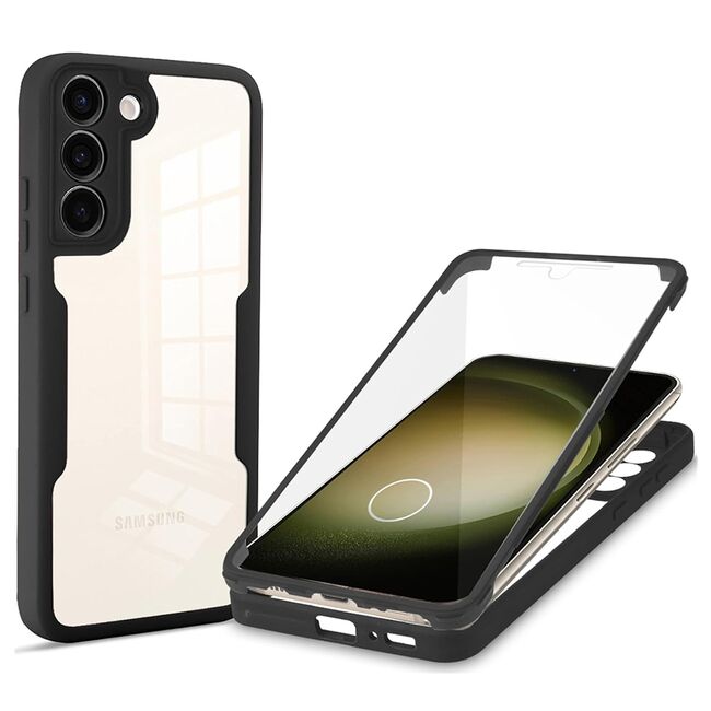 Pachet 360: Husa cu folie integrata pentru  Samsung Galaxy S23 Plus  Cover360 fata / spate - negru