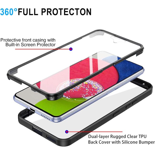 Pachet 360: Husa cu folie integrata pentru  Samsung Galaxy S23 Plus  Cover360 fata / spate - mov