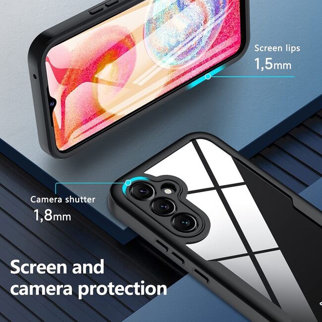 Pachet 360: Husa cu folie integrata pentru Samsung Galaxy S24 Cover360 fata / spate - blue