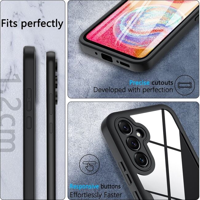 Pachet 360: Husa cu folie integrata pentru Samsung Galaxy S24 Cover360 fata / spate - blue