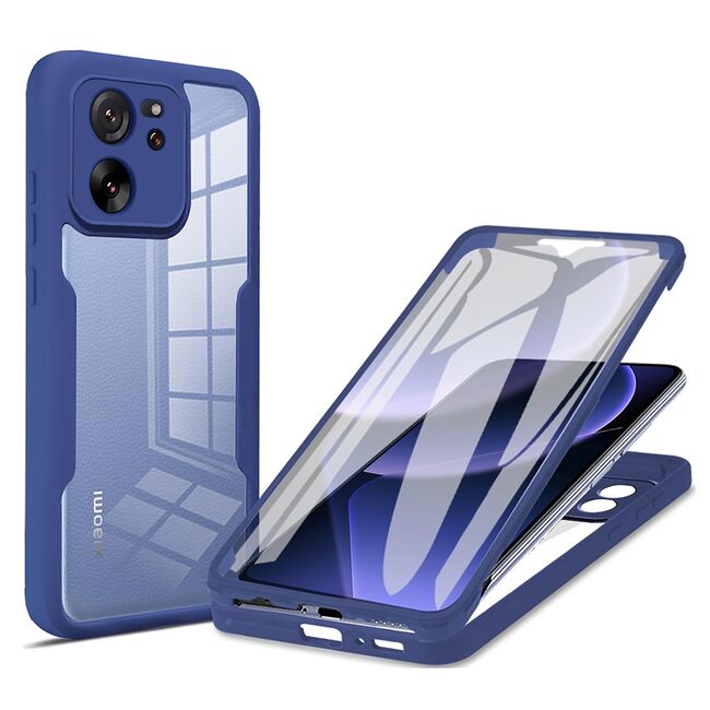 Pachet 360: Husa cu folie integrata pentru Xiaomi 13T, 13T Pro Cover360 fata / spate - blue