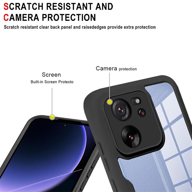 Pachet 360: Husa cu folie integrata pentru Xiaomi 13T, 13T Pro Cover360 fata / spate - blue