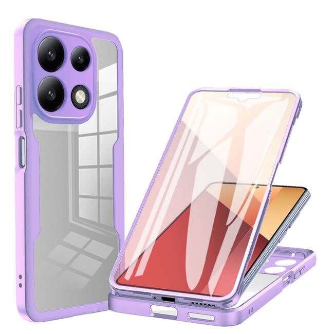 Pachet 360: Husa cu folie integrata pentru Xiaomi Redmi Note 13 4G Cover360 fata / spate - mov