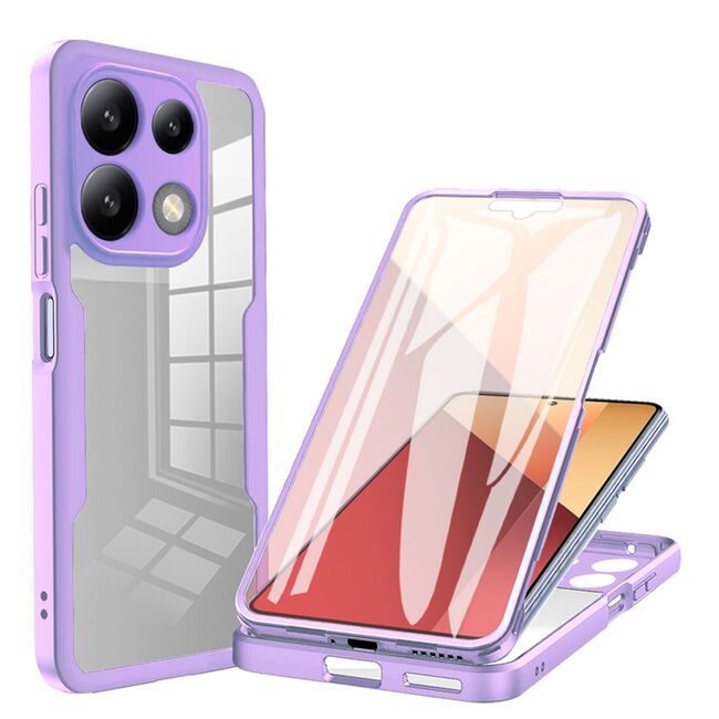 Pachet 360: Husa cu folie integrata pentru Xiaomi Redmi Note 13 5G Cover360 fata / spate - mov