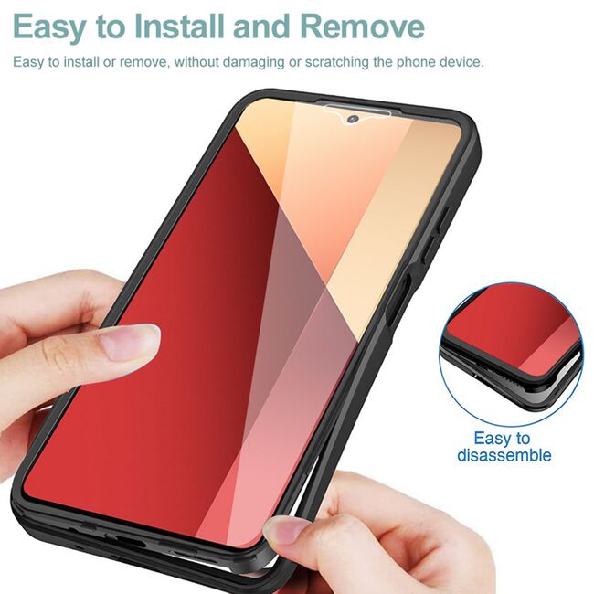 Pachet 360: Husa cu folie integrata pentru Xiaomi Redmi Note 13 Pro 4G Cover360 fata / spate  - blue