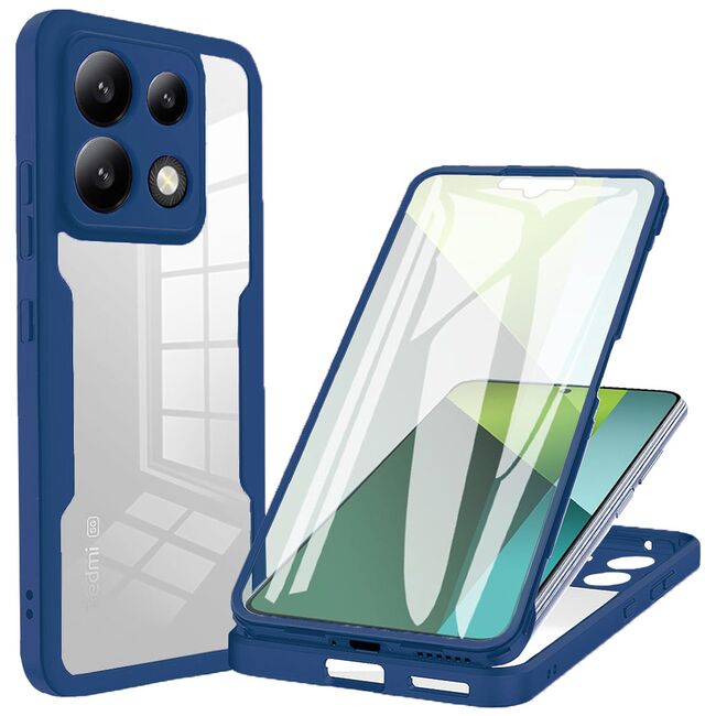 Pachet 360: Husa cu folie integrata pentru Xiaomi Redmi Note 13 Pro 5G Cover360 fata / spate - blue