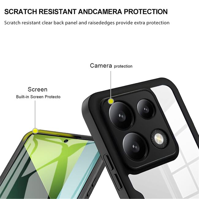 Pachet 360: Husa cu folie integrata pentru Xiaomi Redmi Note 13 Pro 5G Cover360 fata / spate - mov