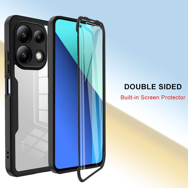Pachet 360: Husa cu folie integrata pentru Xiaomi Redmi Note 13 Pro 4G Cover360 fata / spate - negru