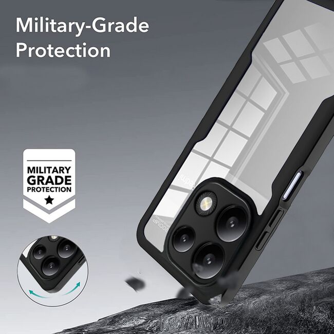 Pachet 360: Husa cu folie integrata pentru Xiaomi Redmi Note 13 Pro 4G Cover360 fata / spate - negru